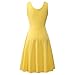 Herou Women Summer Beach Casual Flared Midi Tank Dress Small Yellow