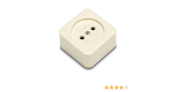 CABLEPELADO Base Enchufe Superficie Porcelana 10A-250V Blanco