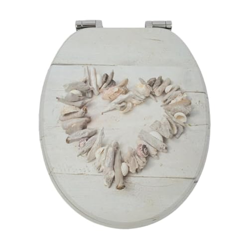 SAINOS MDF-Toilettensitz mit Soft-Close-Mechanismus, O-förmiger Toilettensitz mit verstellbaren Scharnieren aus Zinklegierung Verhindert Rostbildung,