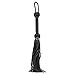 Plaisir Genuine Leather Flogger - Heavy Wooden Handle with Black Braided Leather (Black)