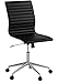 Flash Furniture Mid-Back Armless Black Ribbed LeatherSoft Swivel Conference Office Chair