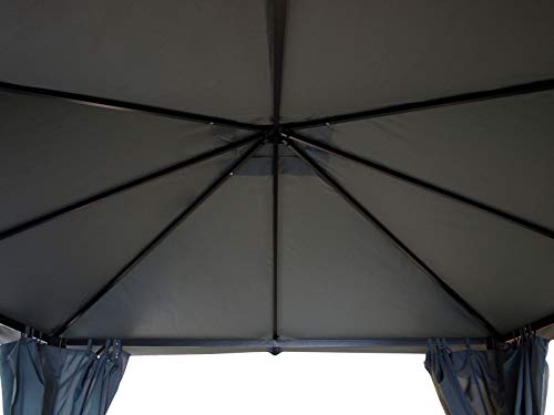 GXK Pavillon Metallpavillon stabil 3x3 Meter, grau Antik-Look – Bild 4