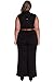 Roswear Women's Sexy Plunge V Neck Belted Wide Leg Jumpsuits Dress