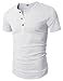 H2H Mens Casual Slim Fit Short Sleeve Henley T-Shirts White US M/Asia L (D15S_KMT05S)