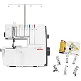 Bernette B44 Overlock Serger Sewing Machine &ndash; High-Speed, Heavy-Duty Stitching with Thread Overlocking, Differential Feed, Color-Coded Threading, Rolled Hem, Portable Design &amp; 6-Piece Presser Feet