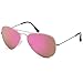 JETPAL Men & Womens Aviator UV400 Sunglasses - Pink Mirror Lens Silver Frame