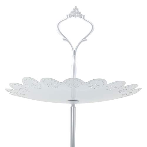 LIFESTIVAL Cupcake Stand White Metal 3-Tier Cake Holder Party Round Dessert Display Plate Decor Serving Platter for Party Wedding Birthday Baby Shower Celebration Home Decoration