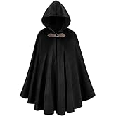 Gukefun Halloween Costume for Men Women Medieval Wizard Cloak with Hood Renaissance Hooded Capes Witch for Cosplay