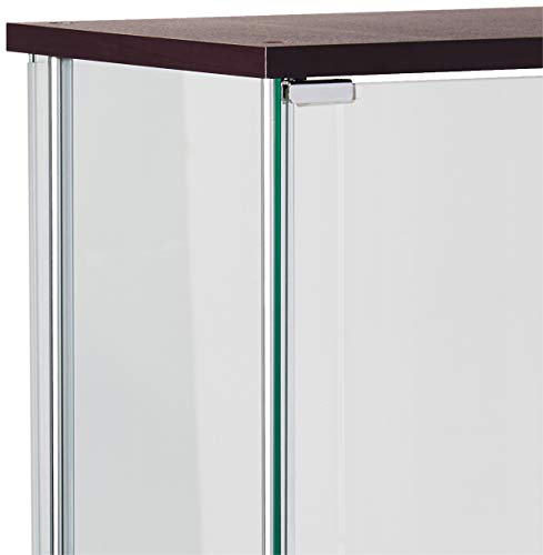 4-Shelf Glass Curio Cabinet Cappuccino and Clear - Thumbnail 5