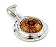 Brown Millefiori Round Sterling Silver Pendant