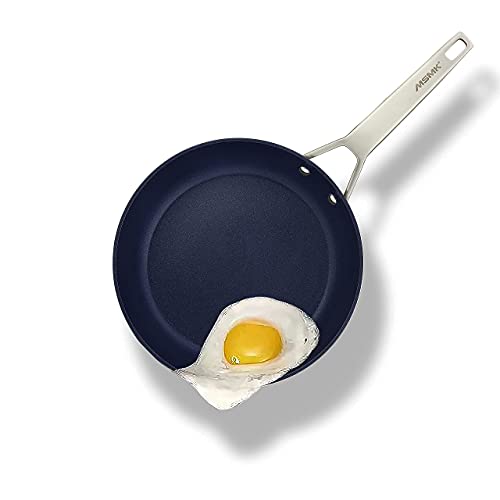 MsMk Small Nonstick Frying pan Blue, 8inch Durable Egg Omelet Skillet