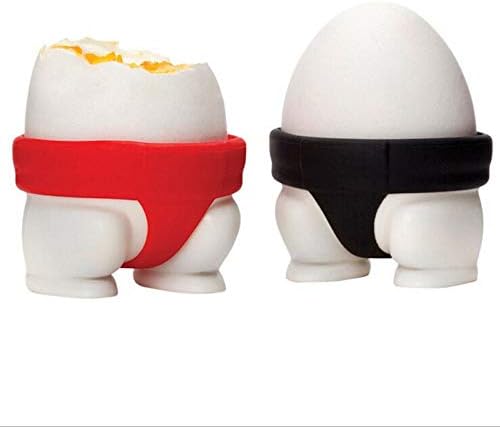 Sumo Eggs - Soft or Hard Boiled Egg Cup Holders (Set of 2) Sumo Design - Utensil Kitchen Decor