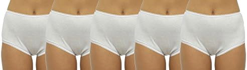 JMC Trading CompanyNew 5 Pack Ladies 100% Cotton Plain Full Briefs