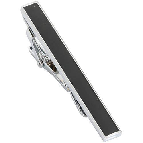 GWD Mens Tie Bar Clip 2.1 Inch, Silver-Tone, Black, Gray (G Style) - Thumbnail 2