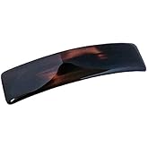 Parcelona French Rectangular Tortoise Shell Large Strong Grip Celluloid Automatic Hair Clip Hair Barrette