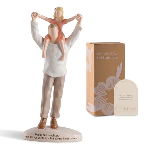Storieme Dad Birthday Gifts from Daughter: Father's Day Figurine Gift for Dads - Hand-Painted Daddy Daughter Statue Decor