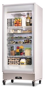 Click Here to See More Images Arctic Air GDR22CWR Glass Door Merchandiser Reach-in Refrigerator 1 Swing Door Hinged on Right 32 Wide with Casters