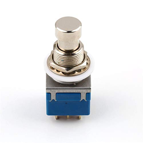 9-pin 3PDT Guitar Effects Pedal Box Stomp Foot Metal Switch True Bypass Practical Metal Switch Guitar Accessories Blue & Silver