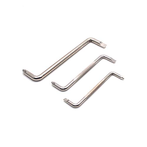 Karcy Offset Screwdriver Right Angle Phillips Screwdrivers Flat Head Magnetic Z-type 90 Degree 3 Piece Chrome Vanadium Alloy Steel Silver
