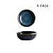 Colias Wing 2.5 Inch Vintage Blue with Brown Edge Stylish Design Multipurpose Porcelain Side Dish Bowl Seasoning Dishes Soy Dipping Sauce Dishes-Set of 4-Blue