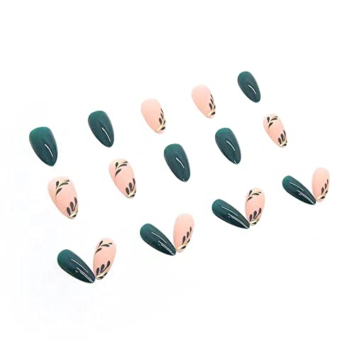 Magrace Press on Nails Medium Almond Fake Nails French Tips False Nails with Designs 24 pcs Stick on Nails for Women - Image 4