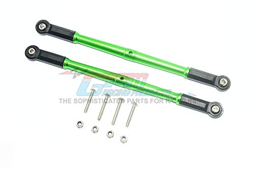 Losi 1:10 Baja Rey / Rock Rey Upgrade Parts Aluminum Adjustable Rear Upper Chassis Link Tie Rods - 1Pr Set Green