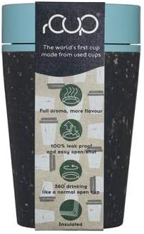 rCUP Recycled Coffee Cup - 12oz - Black Teal