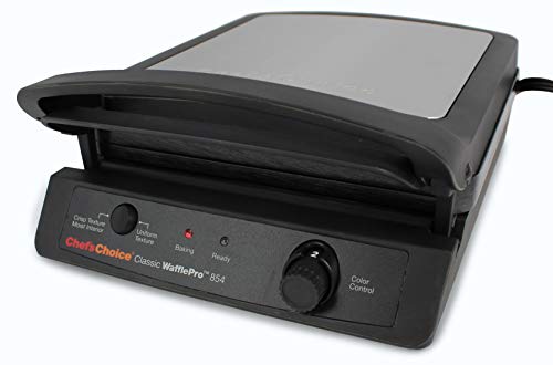 Chef’sChoice 854 Classic WafflePro Nonstick Waffle Maker Features Taste and Texture Select Option with Temperature Control Make Delicious Waffles for Breakfast Lunch or Dinner, 4-Square, Black