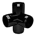 FORMUFIT 1-1/4” 4-Way Tee Furniture Grade PVC Fitting in Black, Made in USA, UV-Resistant, Impact-Proof, 1.660” Actual Socket Diameter (Pack of 4) - F1144WT-BK-4
