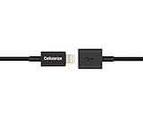 Lightning Extension Cable (3 foot black) for iPhone 6, 6S, Plus, 7; Pass Video, Data, Audio Through Male to Female 8-Pin Cable. Dock Connector Extender Extension Cable for Lightning