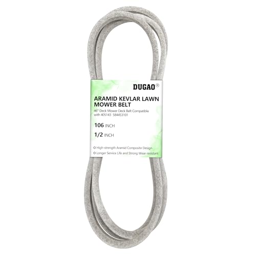 DUGAO 405143 Mower Belt 532405143 584453101 Lawn Tractor 46"… at Amazon