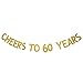 Gold Glitter Cheers to 60 Years Banner 60th Birthday Anniversary Party Photo Prop Garlands Bunting Decor (60)