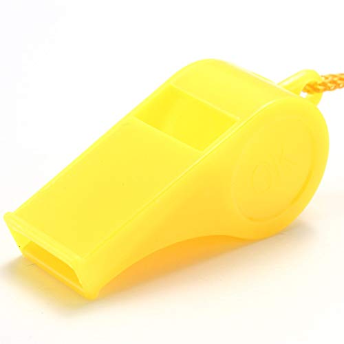 Tcplyn 2PCS Plastic Whistle with Lanyard Universal Coaches Referee Whistles Kids Toy Whistle for Sports Training Use Random Color