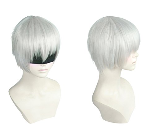 Cfalaicos short silver gray costume hair cosplay wig ( …