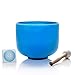 TOPFUND Blue G Note Crystal Singing Bowl Throat Chakra 8 inch with Heavy Duty Carrying Case and Suede Mallet
