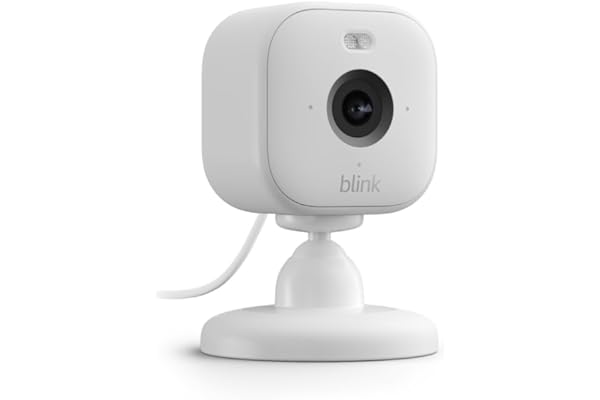 All-new Blink Mini 2 — Plug-in smart security camera, HD night view in color, built-in spotlight, two-way audio, motion detection, Works with Alexa (White)