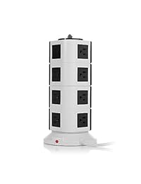 Safemore Smart   Tira de alimentación de 8 salidas con salida de 4 USB (verde y blanco)