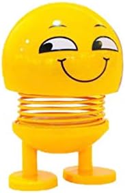 SWEEPID Shaking Head Toys Car Ornaments Bobblehead Nod Dolls Cute Cartoon Funny Emoji Yellow Oblique smile