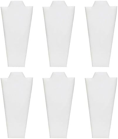 Mooca 6 Pcs Set Small White Faux Leather Necklace Easel Display, White leatherette Covered Padded Wood Necklace Display with Easel Back, Necklace Chain Jewelry Display Holder Stand, 4 1/4”W x 8 7/8”H