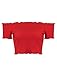 PRETTODAY Women's Sexy Off Shoulder Crop Tops 10 Colors Summer Long Sleeves Casual Slim Tees (Small, A-Red-D)
