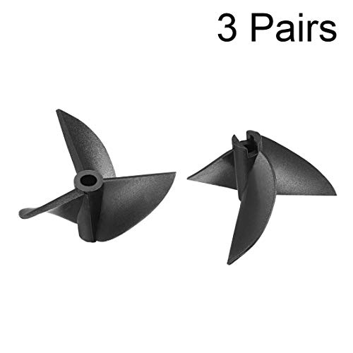 image for uxcell 3 Pairs 35mm Rotating Dia 1.9mm Pitch Nylon 3-Vane Right Left R