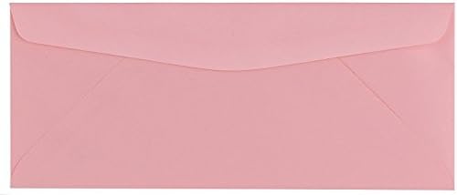 100 Color Pink #10 Business Envelopes, 9.5" x 4.125", Standard Flap