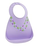 Make My Day Soft Silicone Baby Bib Lavender Jewels