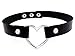 calary PU Leather Goth O ring and Love Heart Collar Chain for Women Girl (3 Set Black 3)