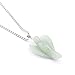 YYout Natural Stone Angel Pendants Green Aventurine Reiki Healing Crystal Guardian For Necklace With Stainless Steel Chain