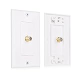 Cable Matters 2-Pack 1-Port TV Cable Wall Plate (Coax Wall Plate) in White