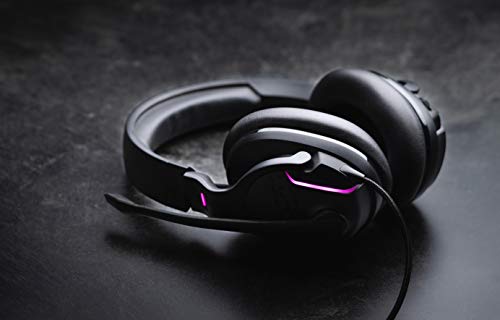 ROCCAT Khan Aimo - 7.1 Surround Gaming Headset, Hi-Res Sound, USB, Aimo LED Illumination, Mutable Real-Voice Microphone, Black