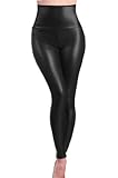 Venusdesigns Women Shiny High Waisted Faux Leather Legging