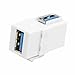 HOTL 90 Degree Right Angled USB 3.0 Adapter,Type A Female to Female Extension Keystone Jack Coupler Connector Converter Bridge Adapter for Wall Plate Panel (USB_F-USB_F), White