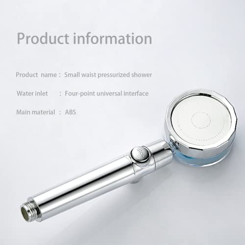 High-pressure shower head ，fan shower head water saving shower heads with hose and filter,turbo spa shower head propeller shower head (bule)